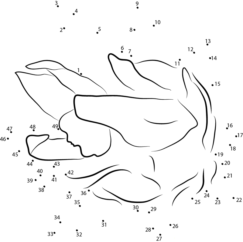 Dragon Fruit Tree In Red dot to dot worksheets