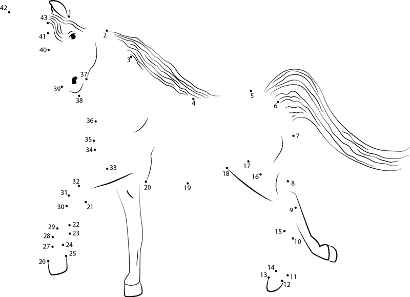 Unicorn printable dot to dot worksheet