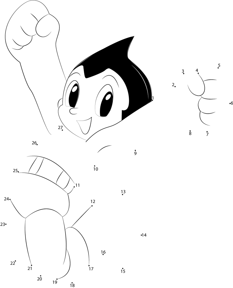 Happy-Astro-Boy-Dot-To-Dot dot to dot worksheets