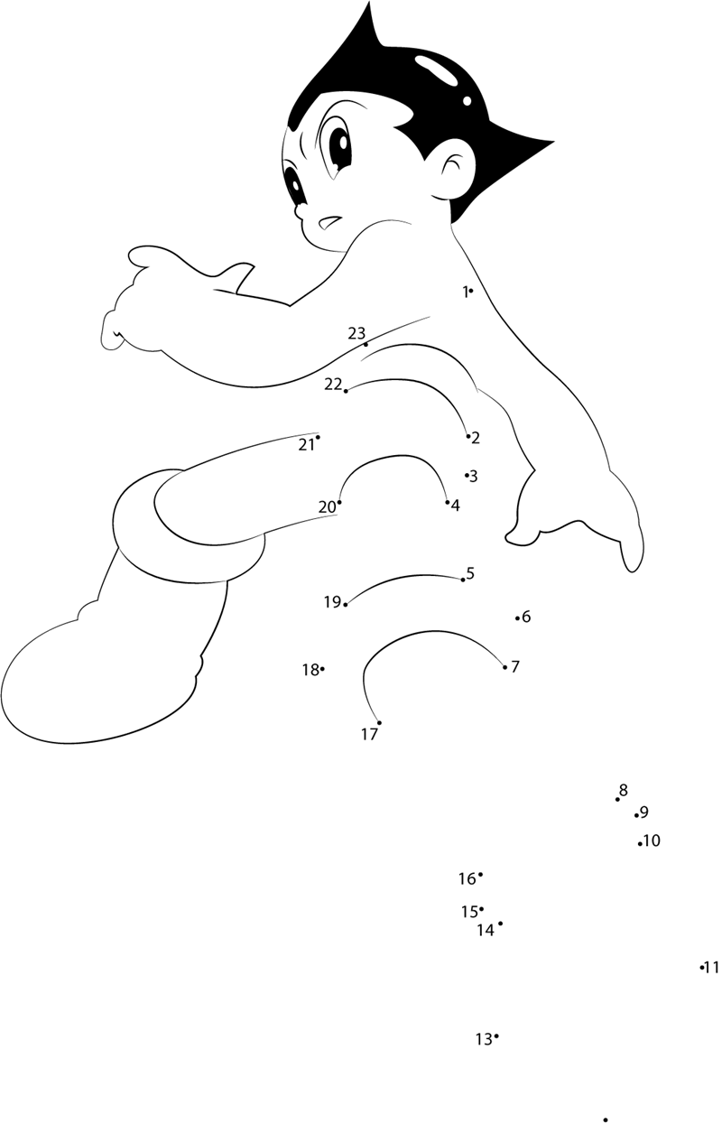 Jump-Astro-Boy-Dot-To-Dot dot to dot worksheets
