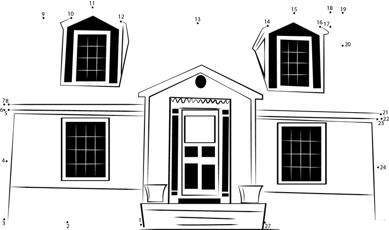 Cape Cod Front dot to dot worksheets