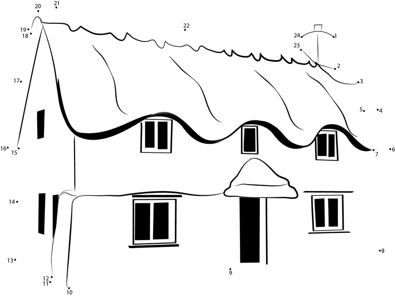 Coliza Cottage dot to dot worksheets