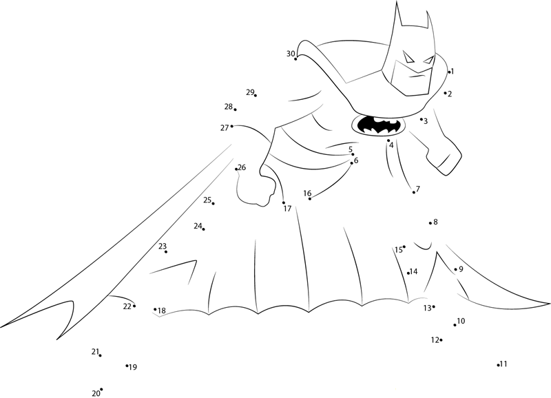 Batman Look dot to dot worksheets