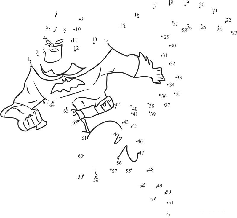 Batman Power dot to dot worksheets