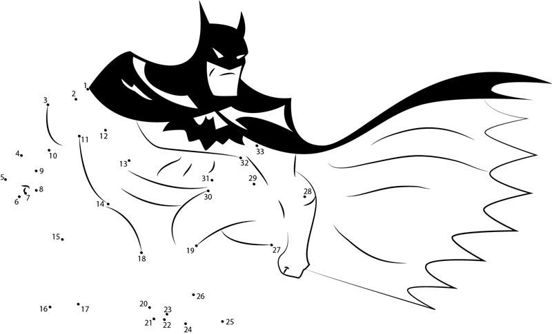 Batman See dot to dot worksheets