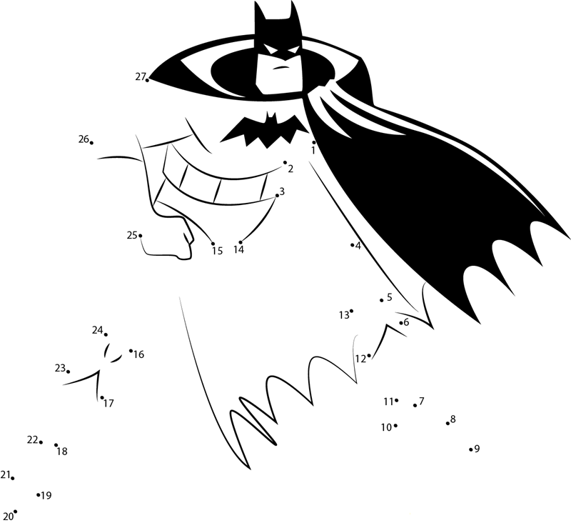 Batman Series Animada Vol dot to dot worksheets