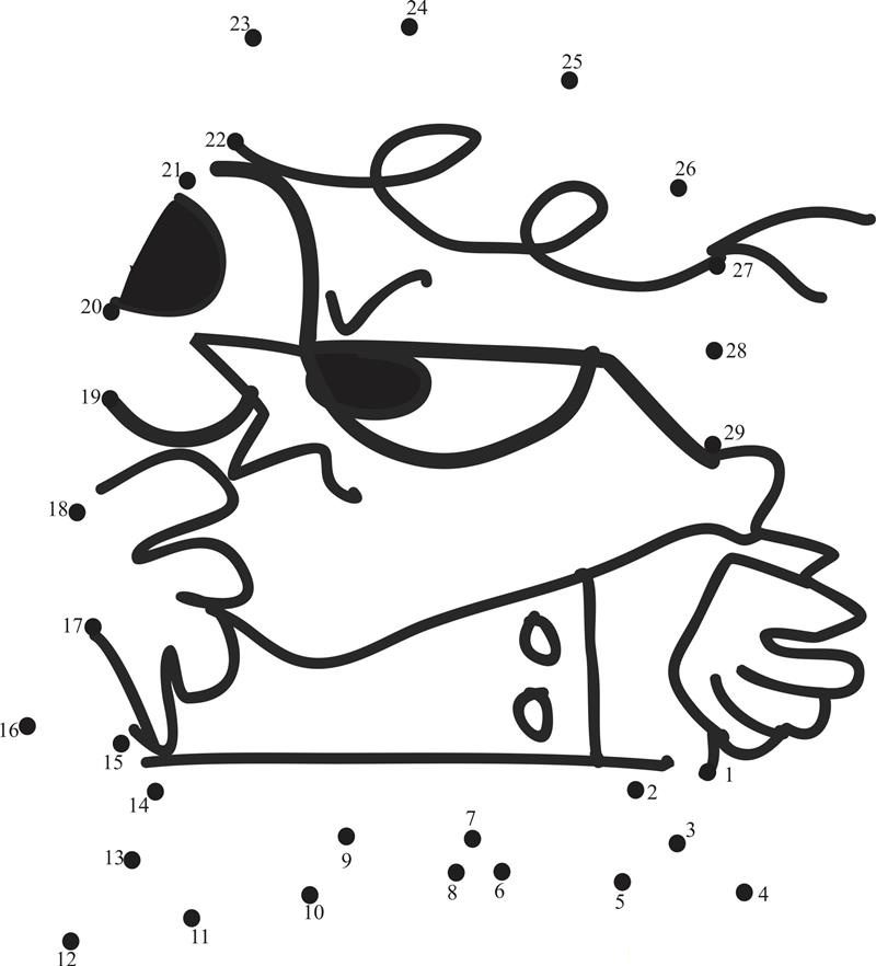 Confused Dexter dot to dot worksheets