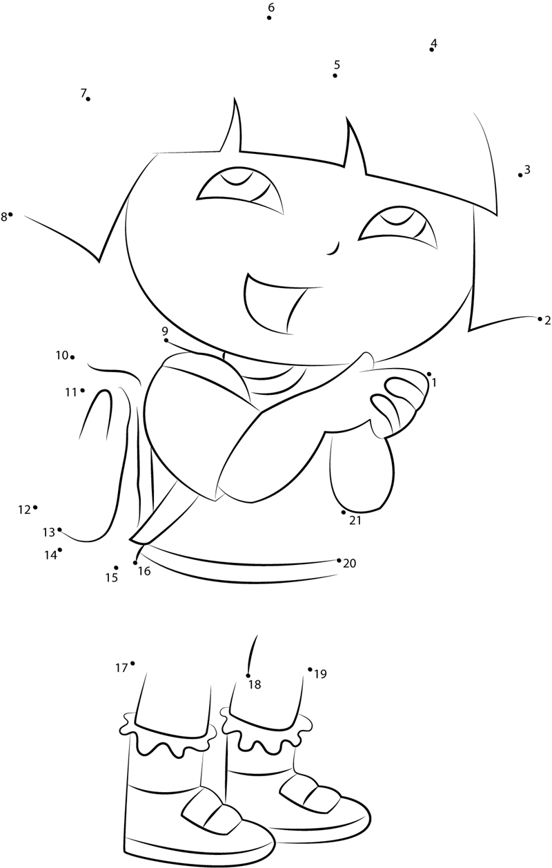 Dora Going To School dot to dot worksheets
