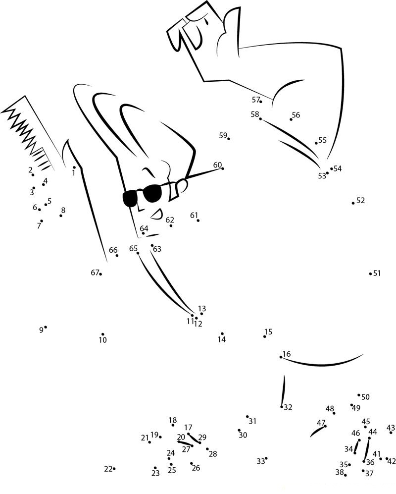 Johnny Bravo dot to dot worksheets